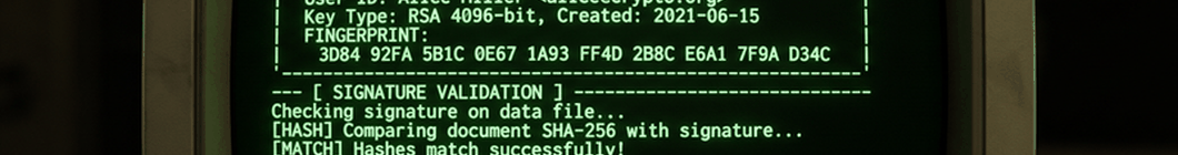 PGP key verification and signature authentication